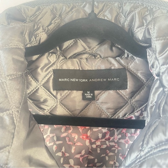 Marc New York Andrew Marc Quilted  Puffer Silver Grey Jacket Sz M - Picture 2 of 13
